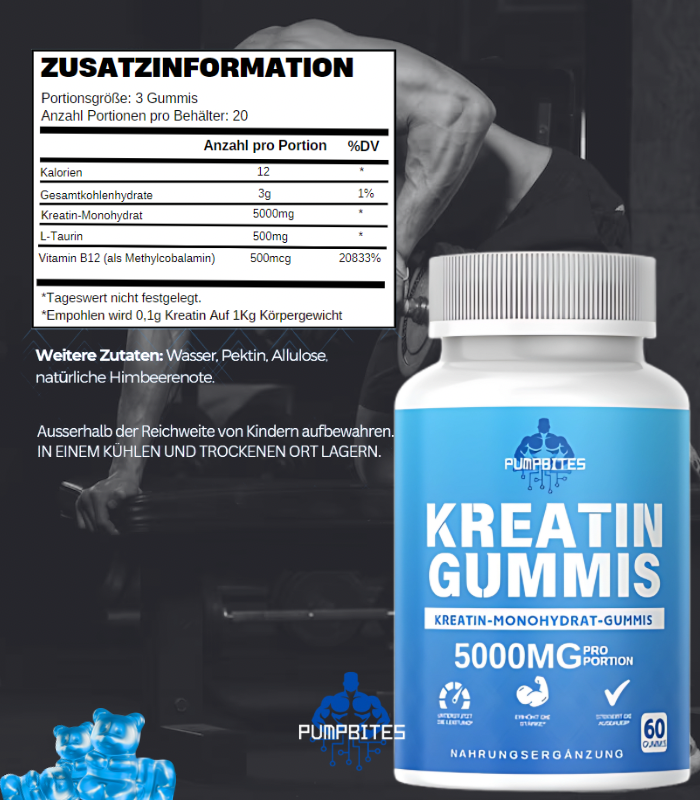PumpBites Kreatin-Monohydrat-Gummis