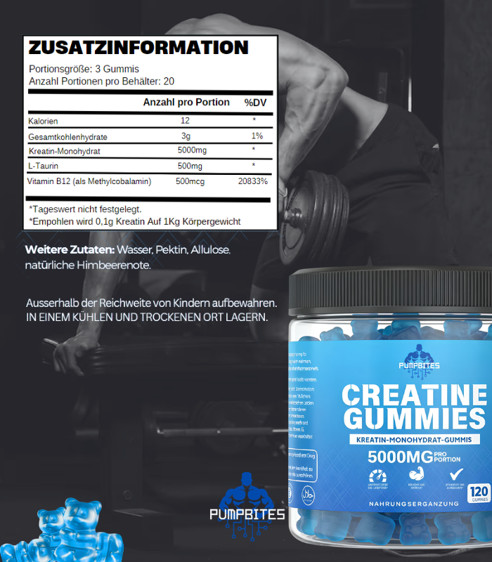 PumpBites Kreatin-Monohydrat-Gummis
